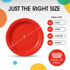 7 In. Red Paper Plates | Case of 1000