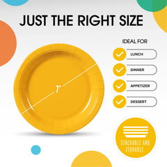 7 In. Yellow Paper Plates | Case of 1000