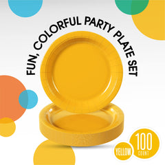 7 In. Yellow Paper Plates | 100 Count