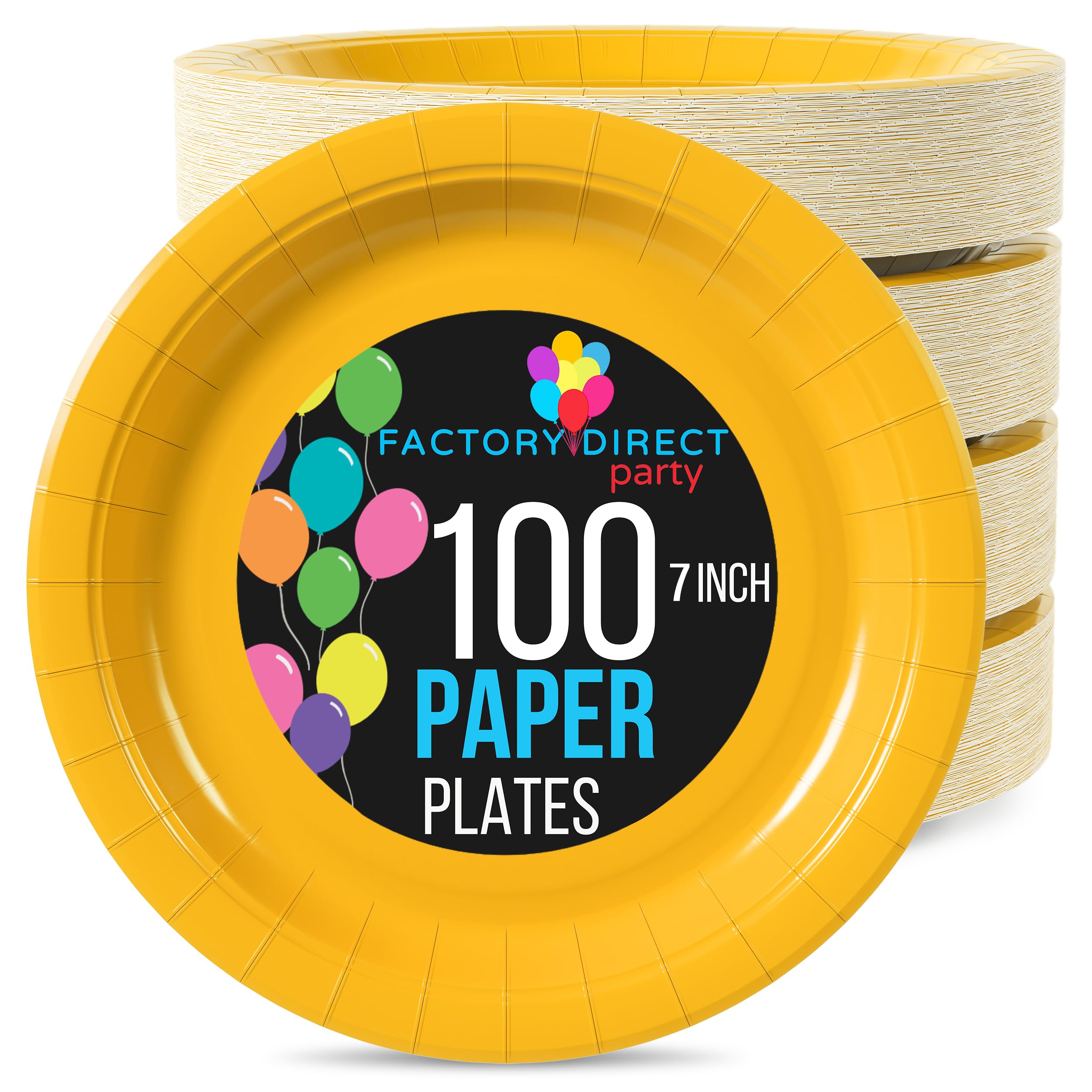 7 In. Yellow Paper Plates | 100 Count