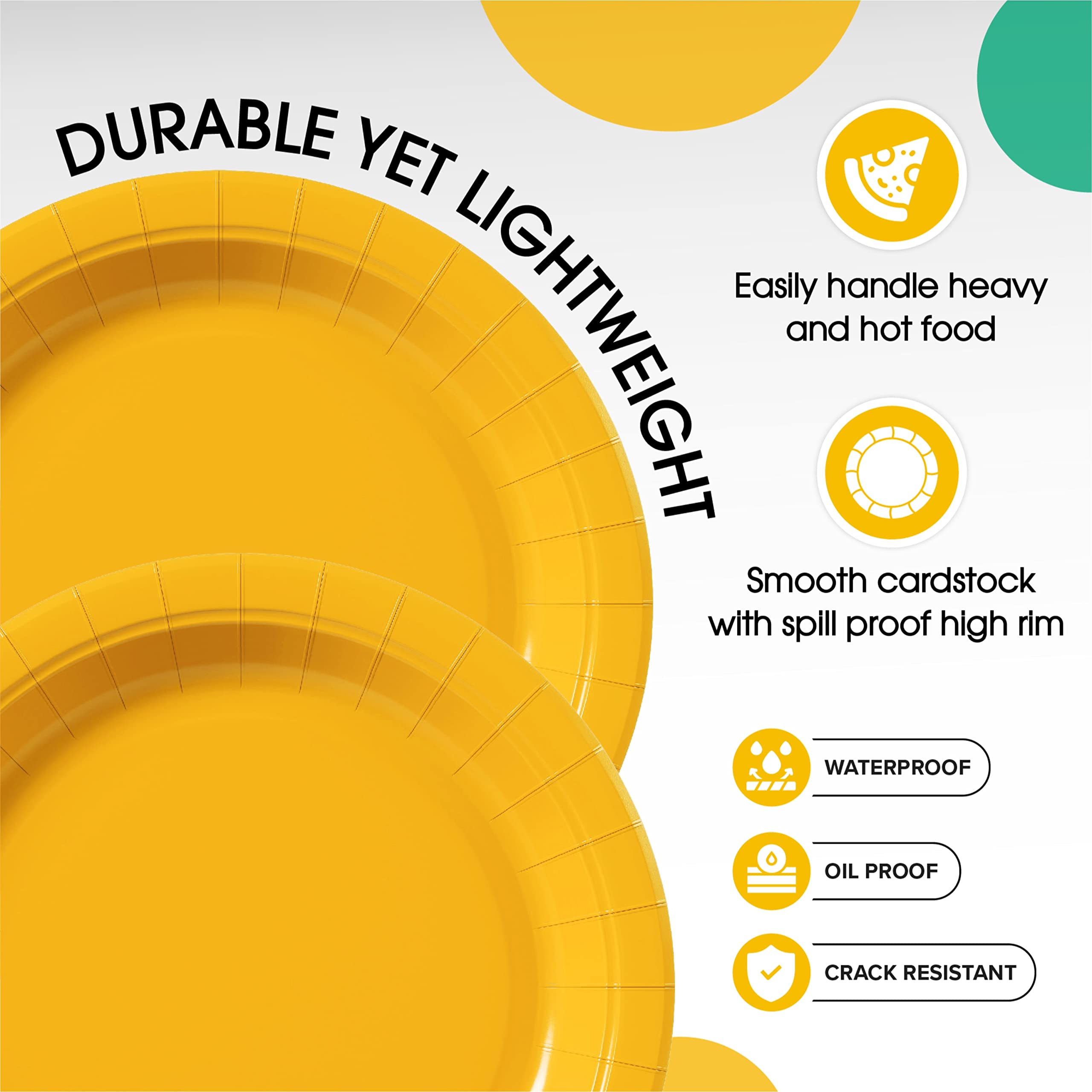 7 In. Yellow Paper Plates | 100 Count