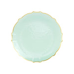 7.5 In. Mint/Gold Petal Plates | 20 Count