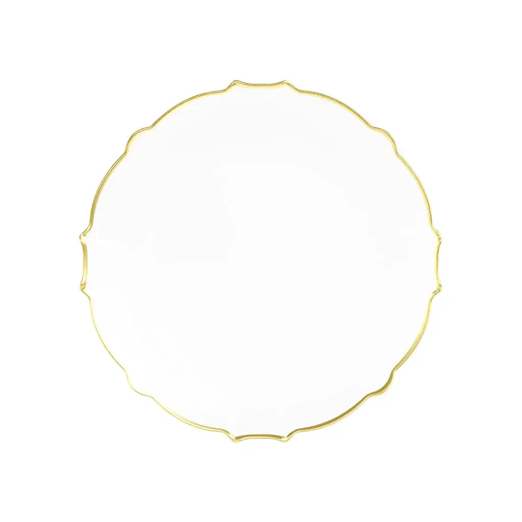 7.5 In. Clear/Gold Petal Plates | 20 Count