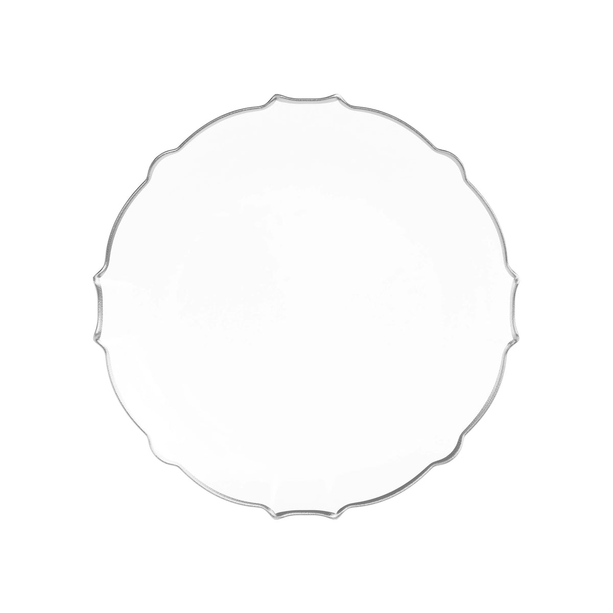 7.5 In. Clear/Silver Petal Plates | 20 Count