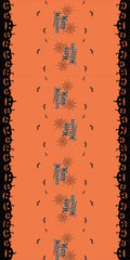 Full 54 in. x 108 in. Happy Halloween table cover print laid flat