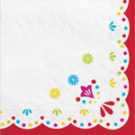 Viva La Party Fiesta Beverage Napkins - 5 in. x 5 in. - Colorful Printed 5-inch, 40-Pack