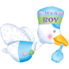 "It's a Boy" Stork Foil Balloon - 26 Inch