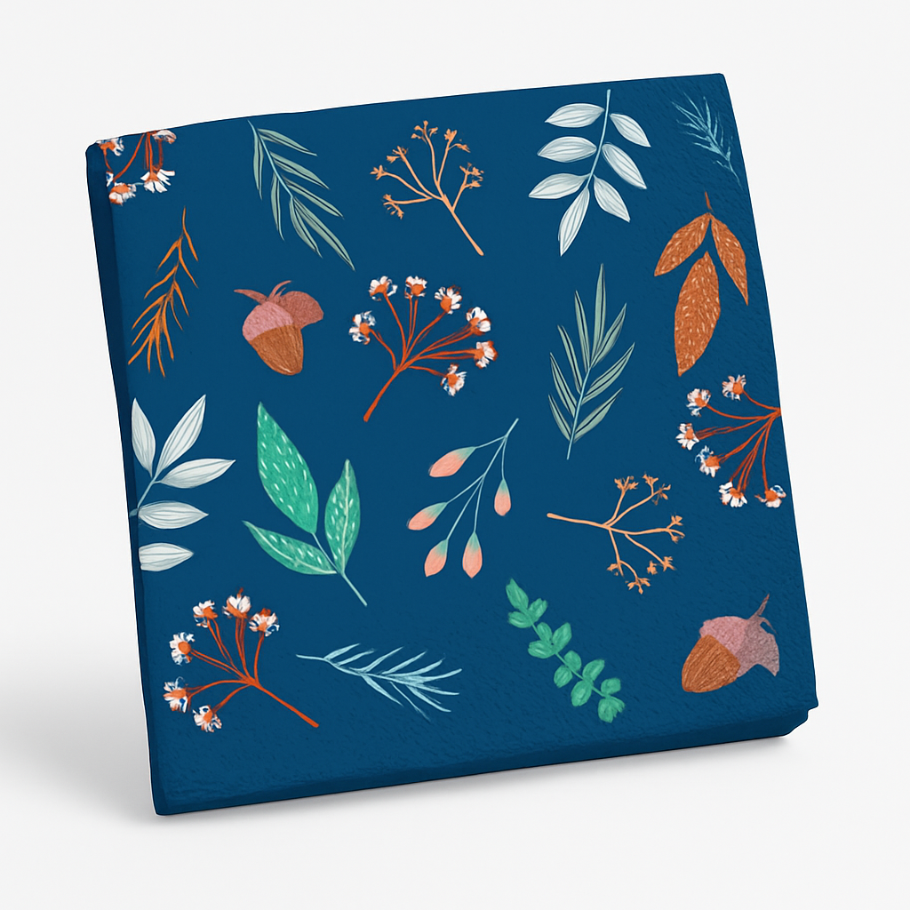 Fall Gather Printed Beverage Napkins - 40-Pack, 2-Ply, 5x5 In.