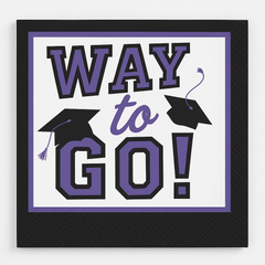 "Way to Go!" Graduation Beverage Napkins ‚Äì Purple, 40-Pack