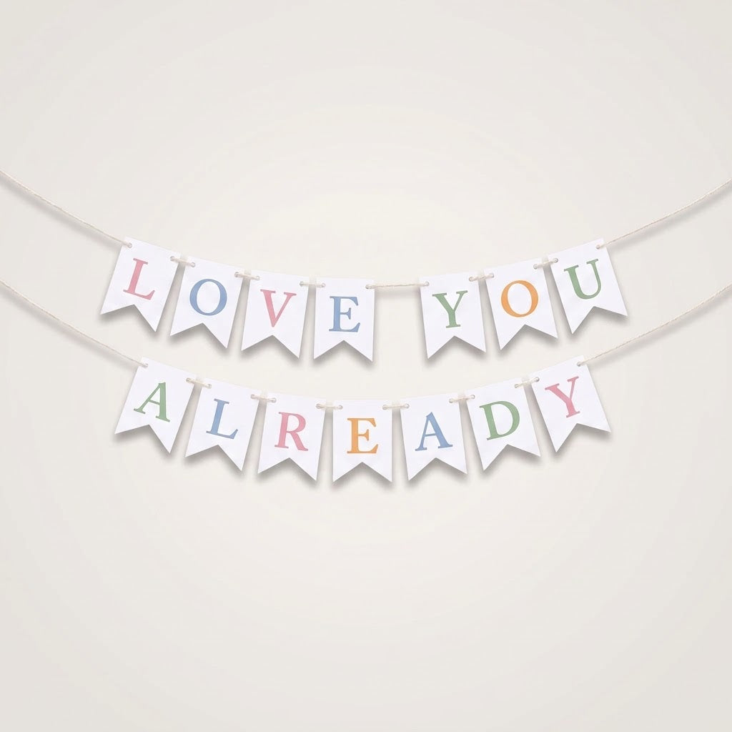 Mini Baby Pennant Banner - "Love You Already"