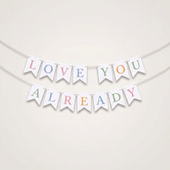 Mini Baby Pennant Banner - "Love You Already"
