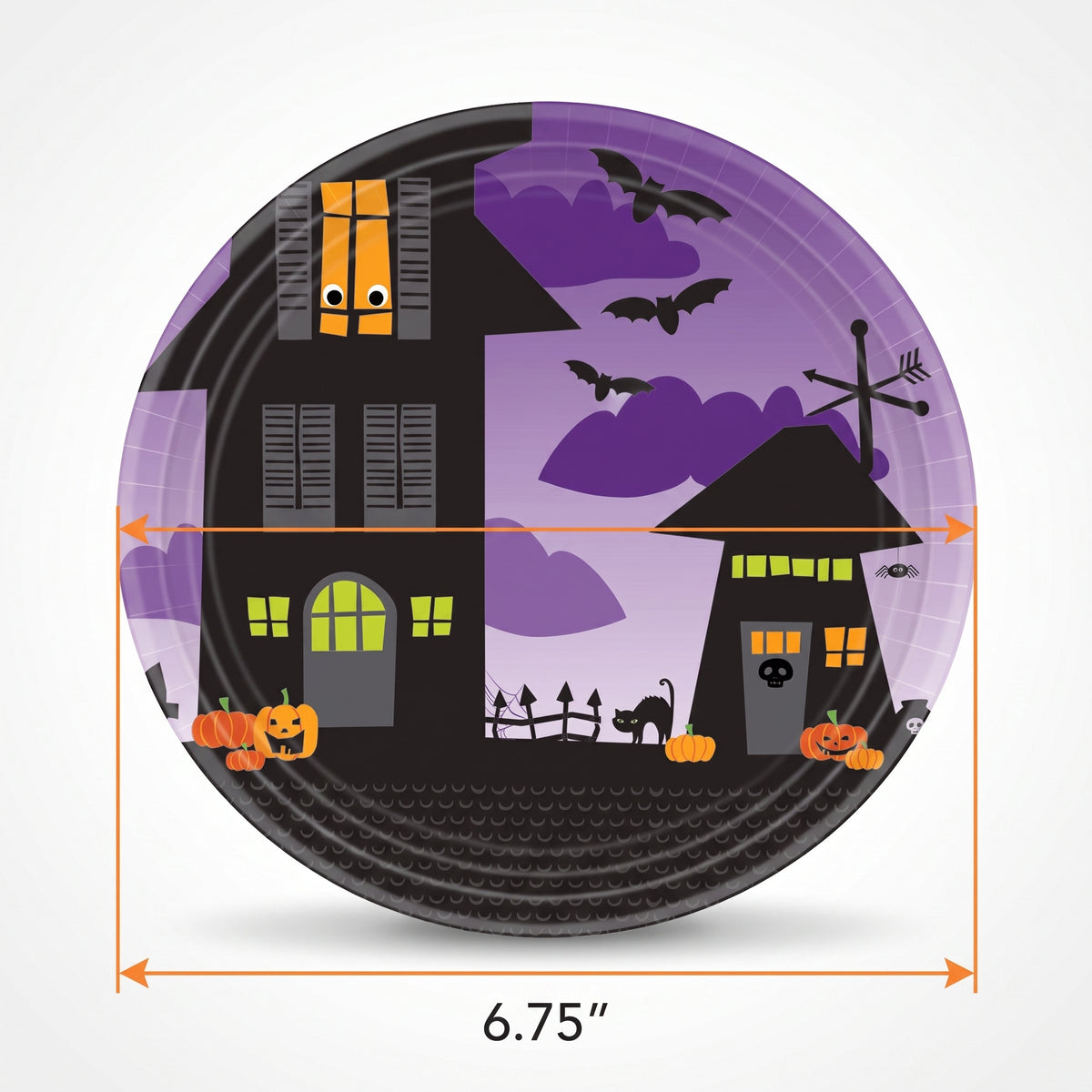 Spooksville Halloween 6.75" Round Paper Plates