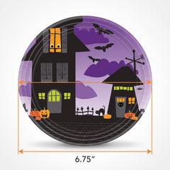 Spooksville Halloween 6.75" Round Paper Plates