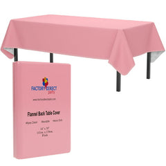 Pink Flannel Backed Table Cover 54 In. x 70 In.