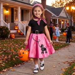 Girls' 1950s Miss Sock Hop Costume with Poodle Skirt & Accessories