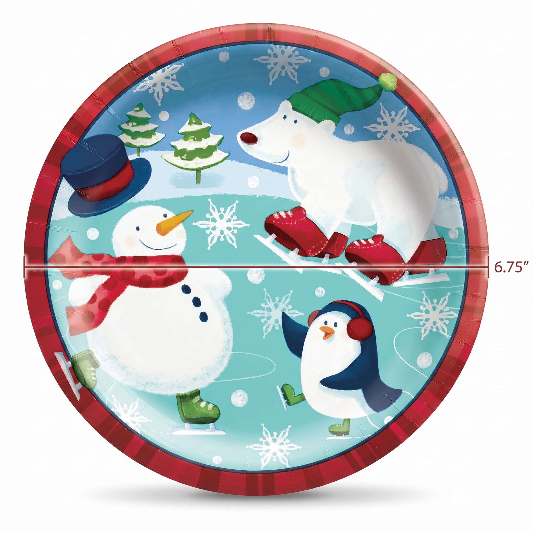 Festive Holiday Fun Paper Plates - 6.75" Round