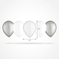 Platinum Mix Latex Balloons, 11-Inch, 15-Pack