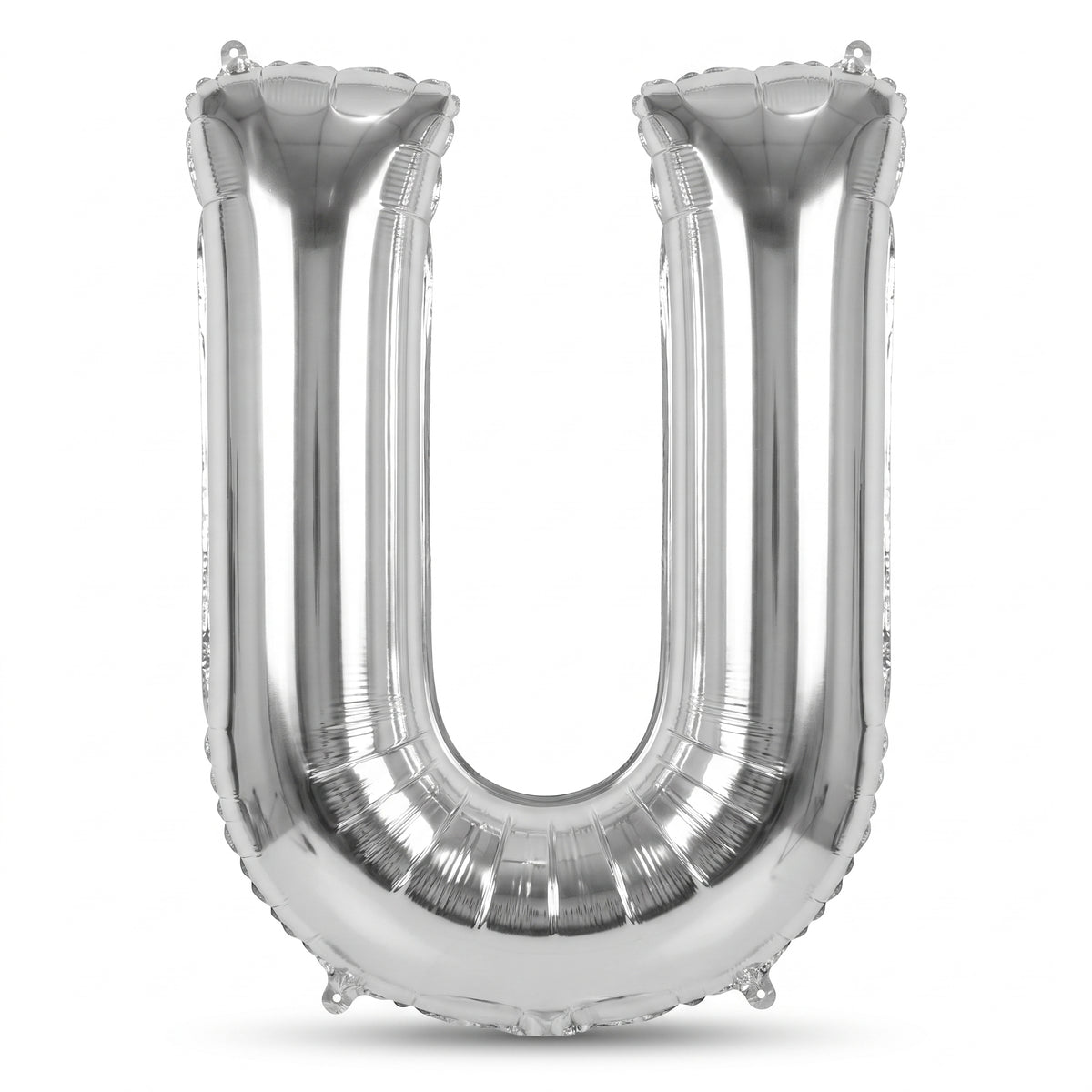 Silver Letter "U" Foil Balloon - Metallic Mylar Decoration