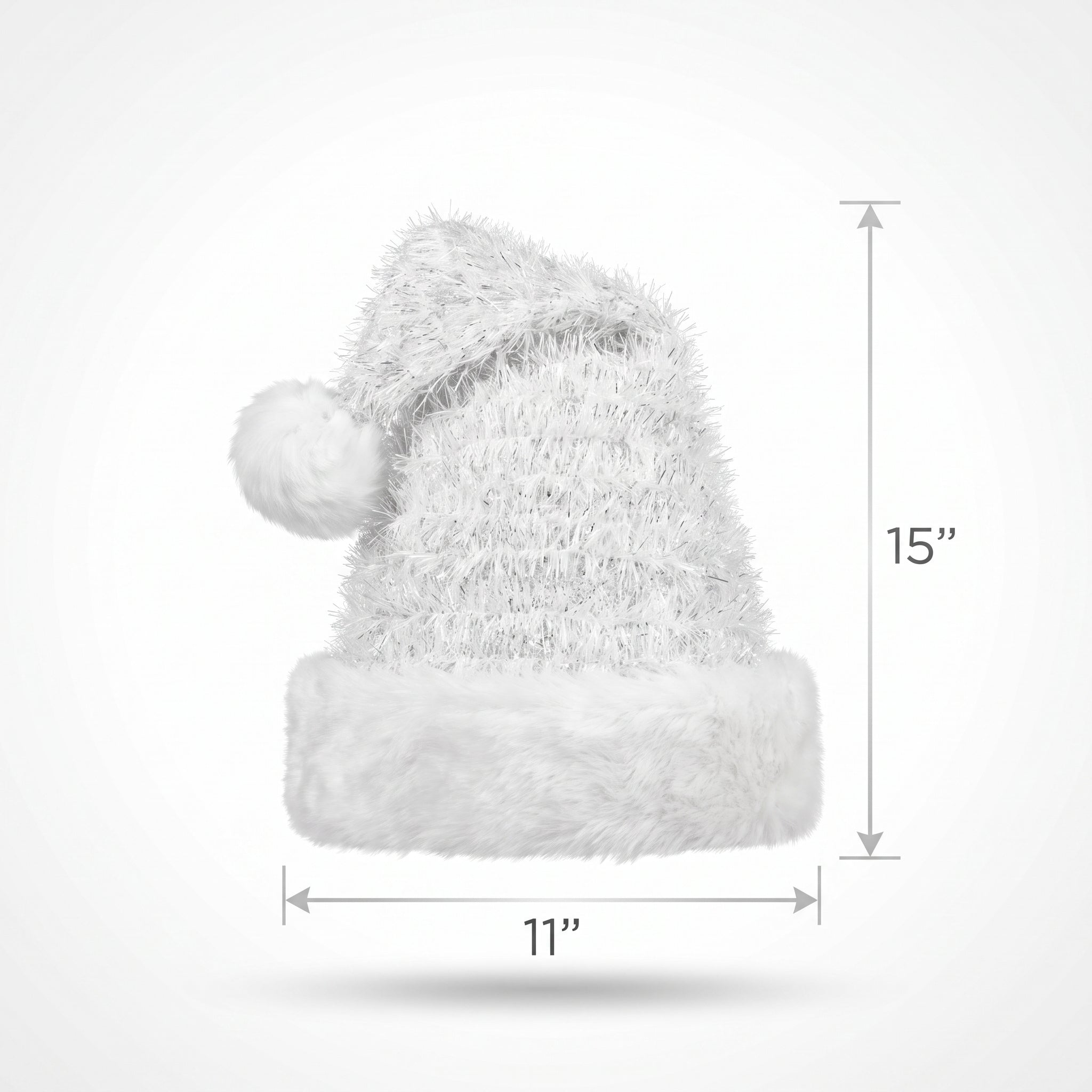 Deluxe White Tinsel Santa Hat