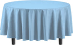 Round Light Blue Plastic Table Cover