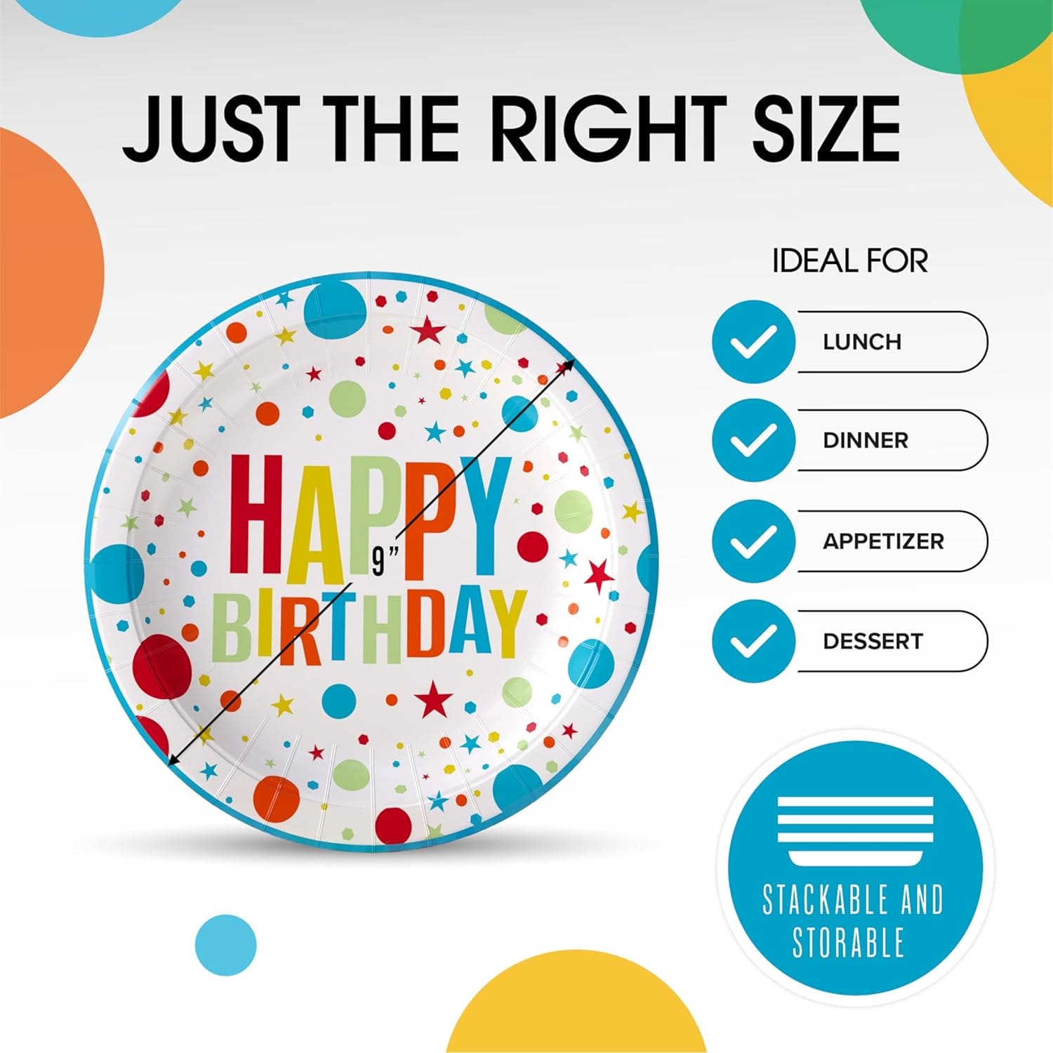 9 In.Birthday Print Paper Plates - 50 Ct.| Case of 20