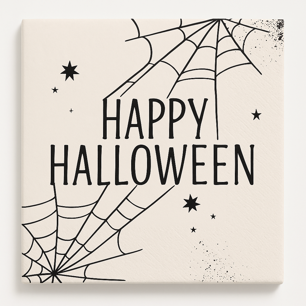 "Happy Halloween" Spider Web Luncheon Napkins - 40 Pack