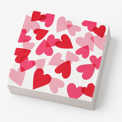 Valentine's Day Heart Party Paper Lunch Napkins - 40 Pack