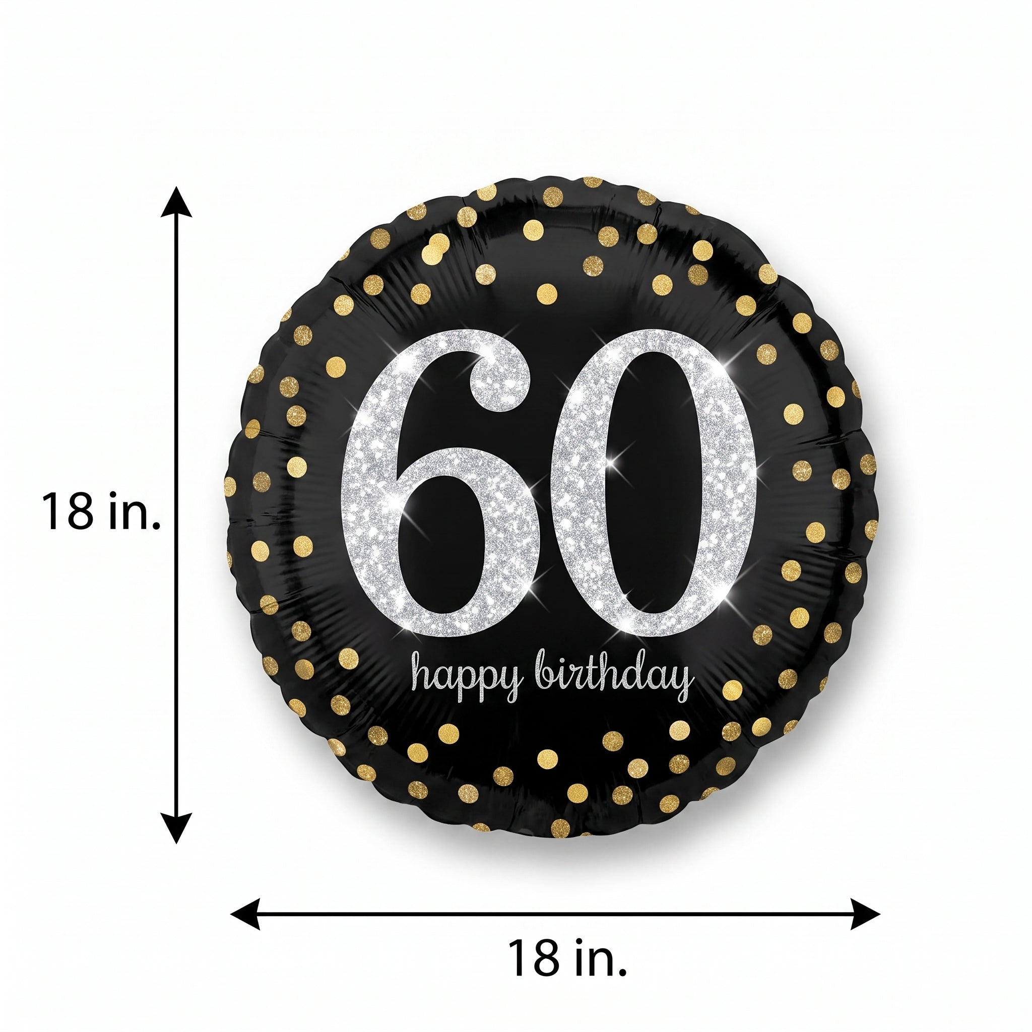 18" Sparkling 60th Birthday Foil Balloon