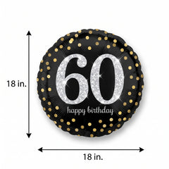 18" Sparkling 60th Birthday Foil Balloon