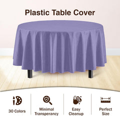 Round Lavender Plastic Table Covers | 12 Pack