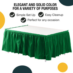 Emerald Green Plastic Table Skirt | 6 Pack