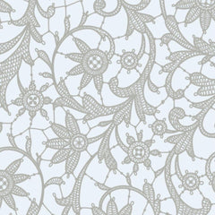 Silver Lace Plastic Table Cover | Case of 48 | 54 in. x 108 in.