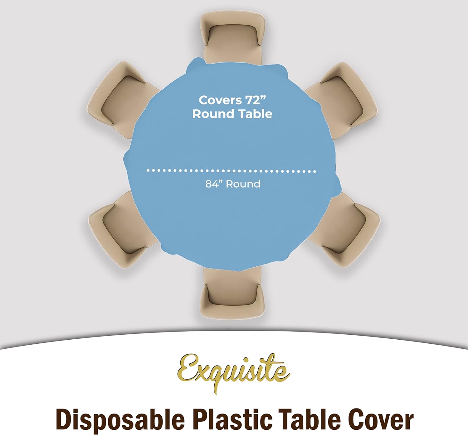 Round Light Blue Plastic Table Cover | Case of 48