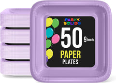 9 In. Lavender Square Paper Plates - 50 Ct.