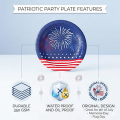 7 in. 4th of July Patriotic Paper Plates | 100 Count