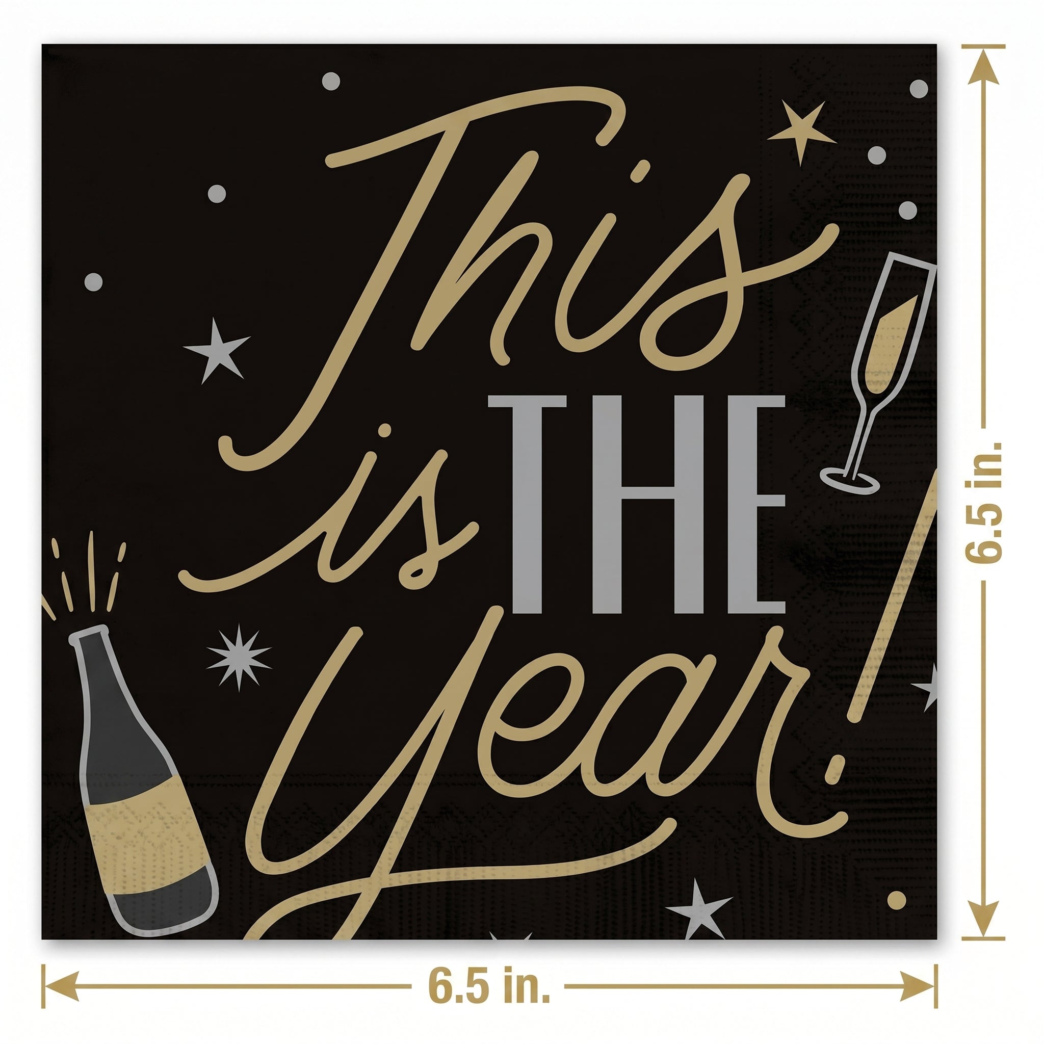 "This Is The Year" New Year's Eve Luncheon Napkins - 6.5 In. X 6.5 In.