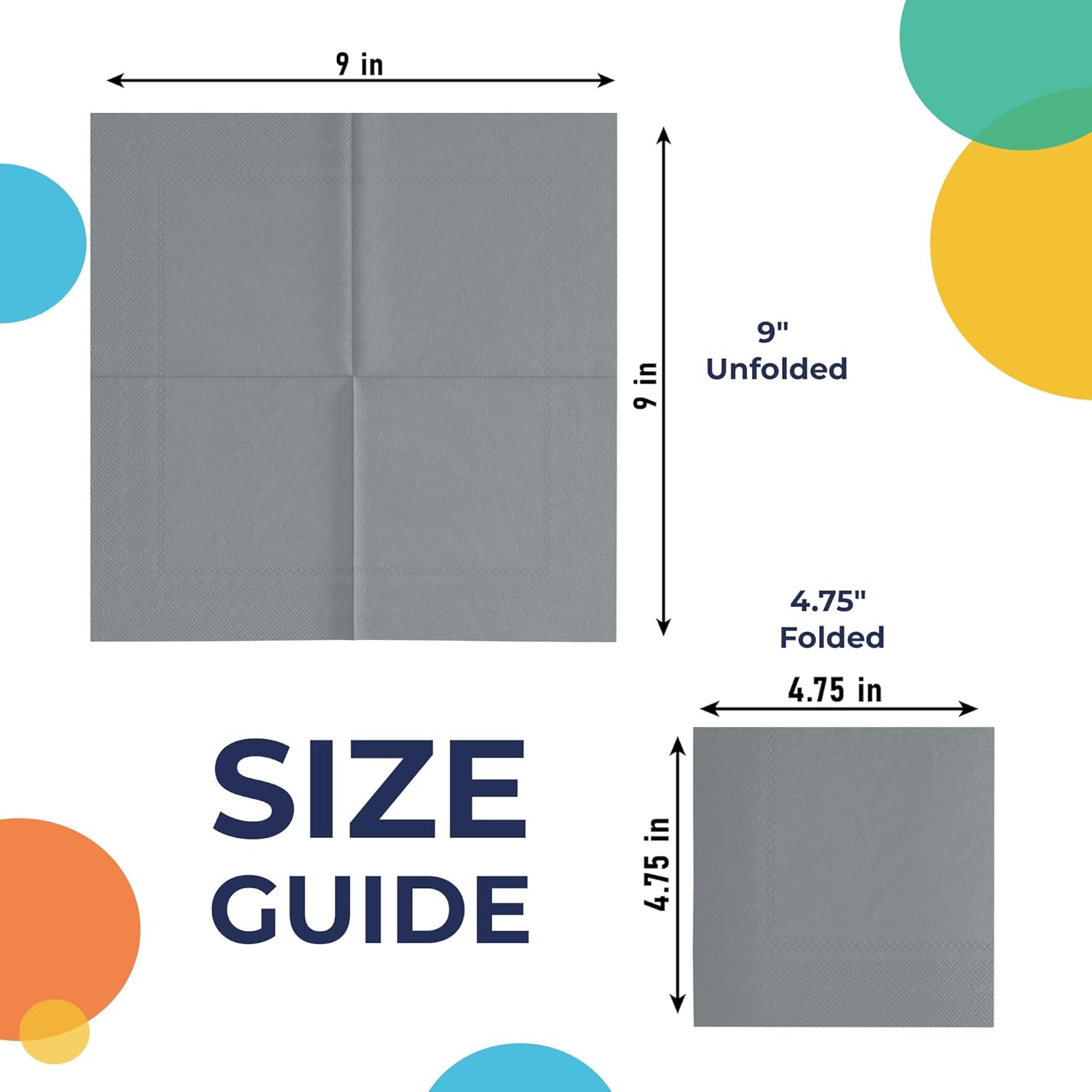 Silver Luncheon Napkins - 6.75 in. | 100 Count