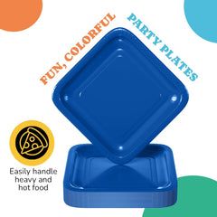 9 In. Dark Blue Square Paper Plates - 50 Ct.