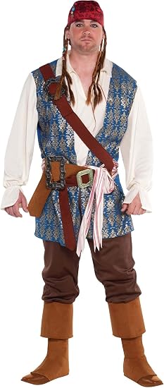 Men's Jack Sparrow Halloween Costume - Pirates of the Caribbean - Adult Plus