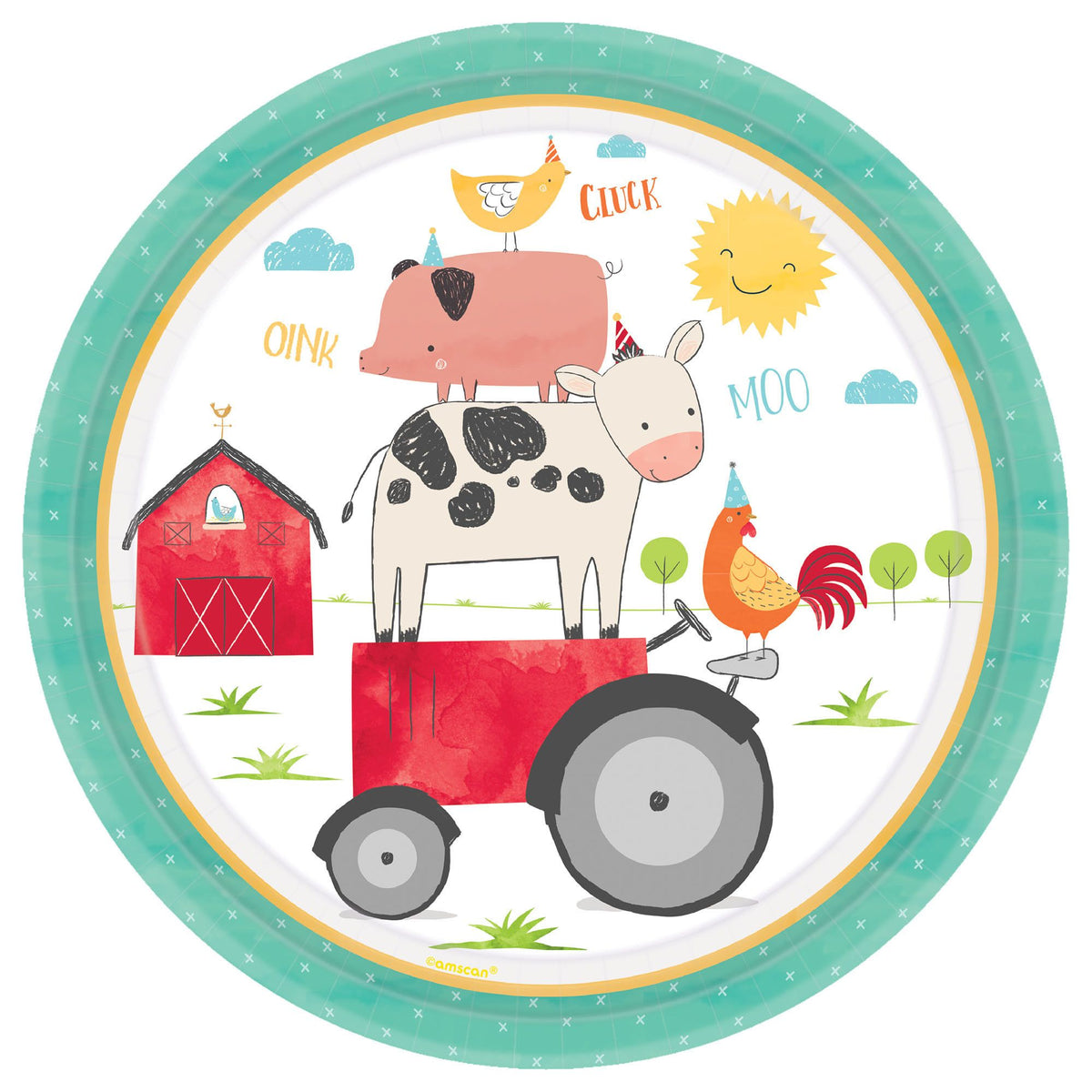 Friendly Farm Barnyard Paper Plates - 18 Pack