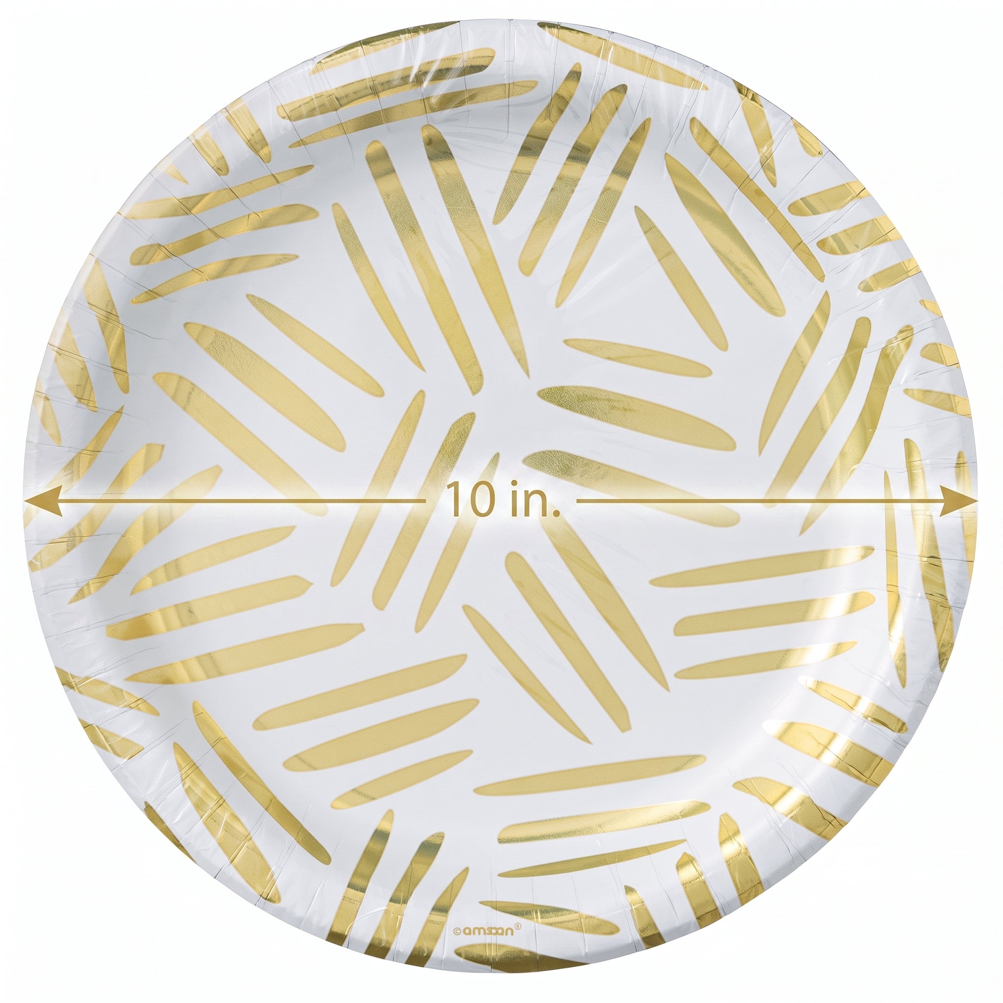 Elegant Gold Motif 10" Round Paper Plates