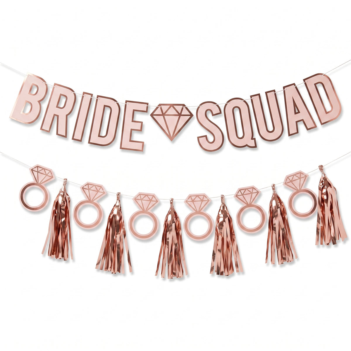 Blush Rose Gold "Bride Squad" Wedding Banner Kit