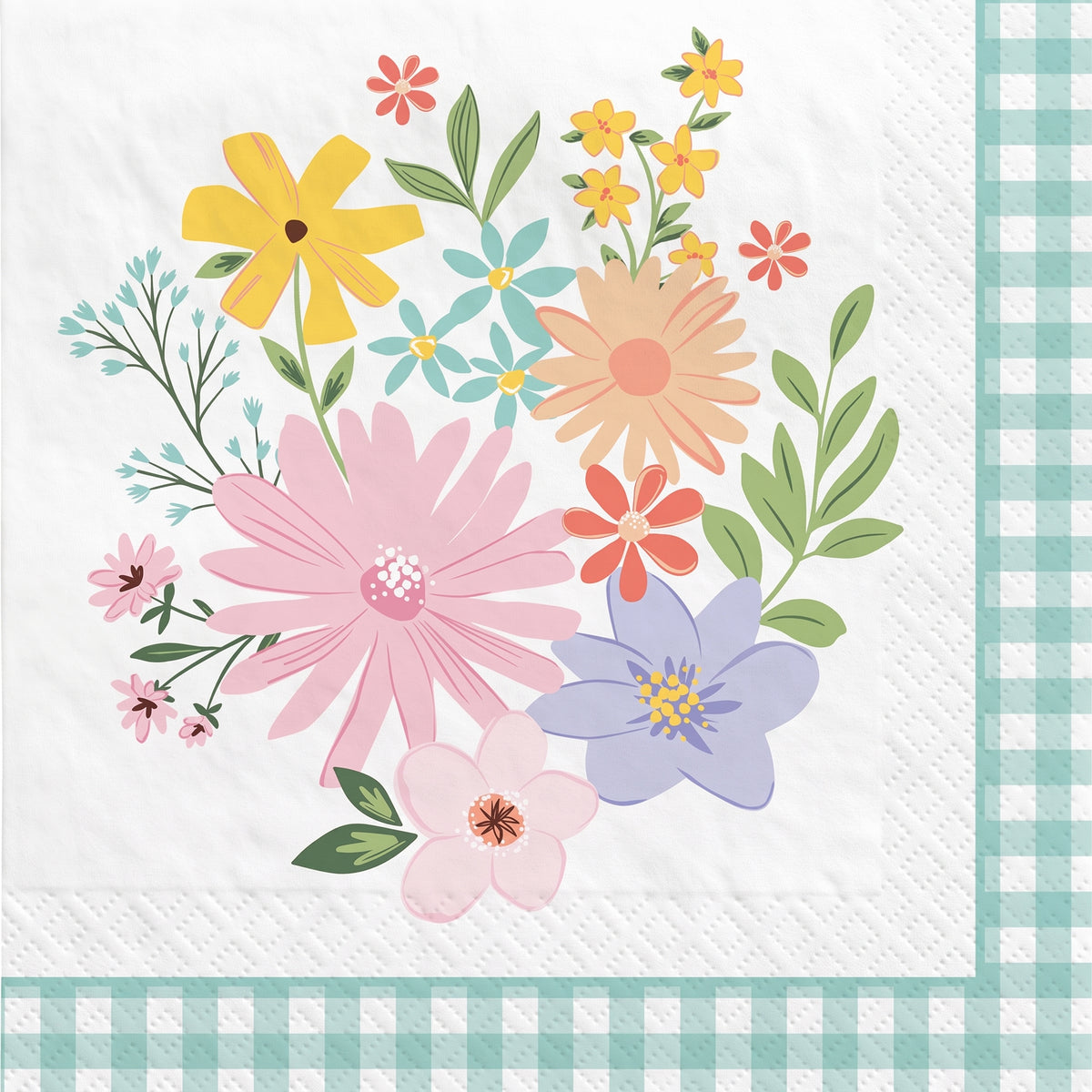Springtime Blooms Beverage Napkins - 16 Pack - 5 In. X 5 In.