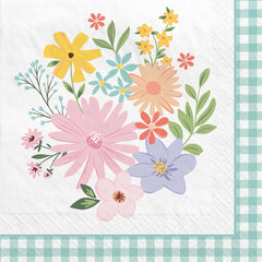 Springtime Blooms Beverage Napkins - 16 Pack - 5 In. X 5 In.