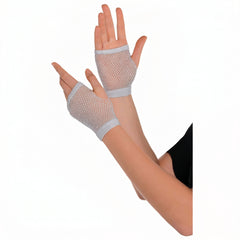 Silver Fishnet Short Gloves - Team Spirit Accessories