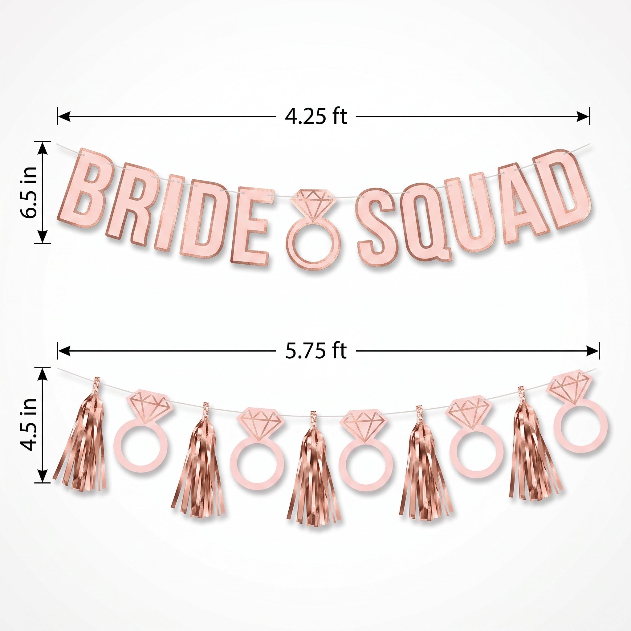 Blush Rose Gold "Bride Squad" Wedding Banner Kit