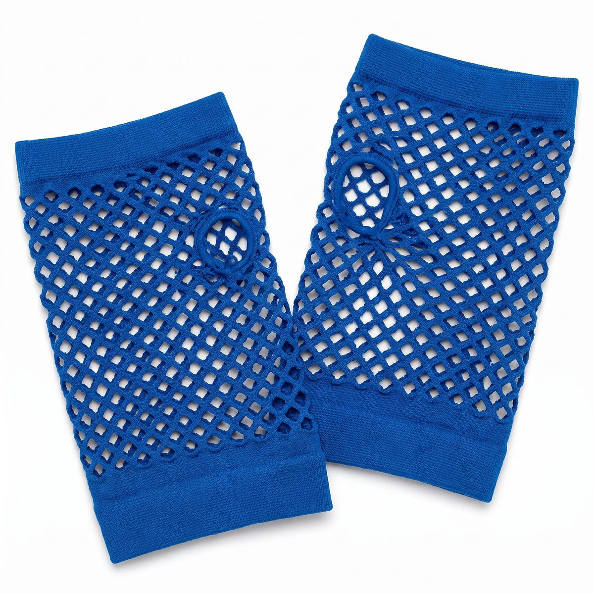 Royal Blue Fingerless Fishnet Gloves