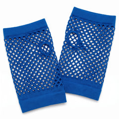 Royal Blue Fingerless Fishnet Gloves