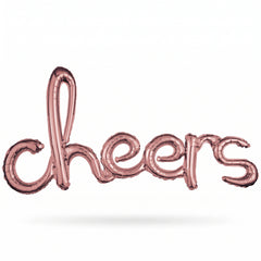 Rose Gold "Cheers" Script Foil Balloon