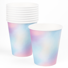 Pastel Marble 12oz Paper Cups - Set of 10